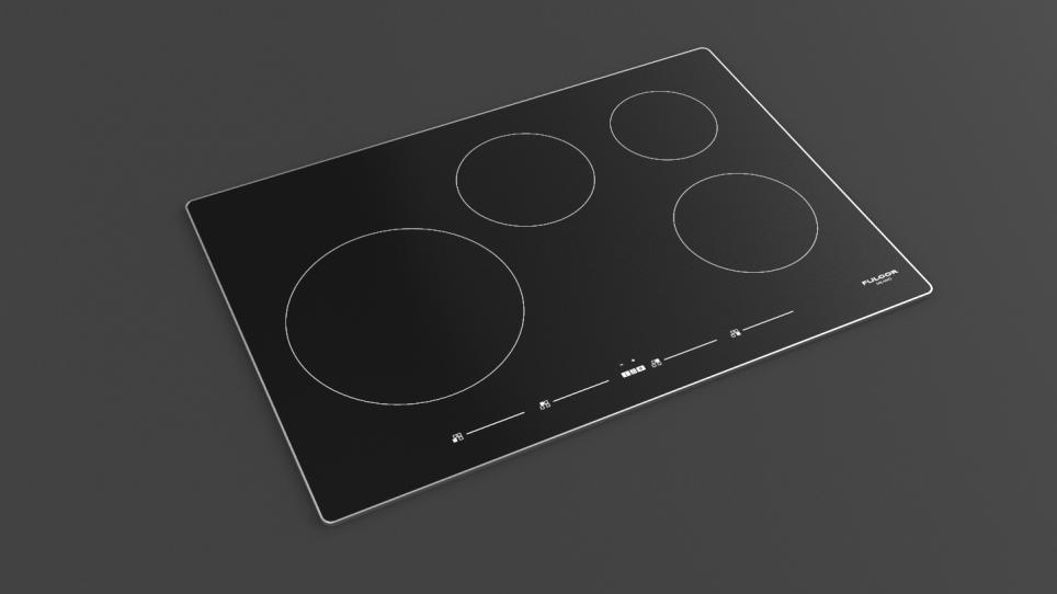 30 Induction Cooktop With Brushed Aluminum Trim Fulgor