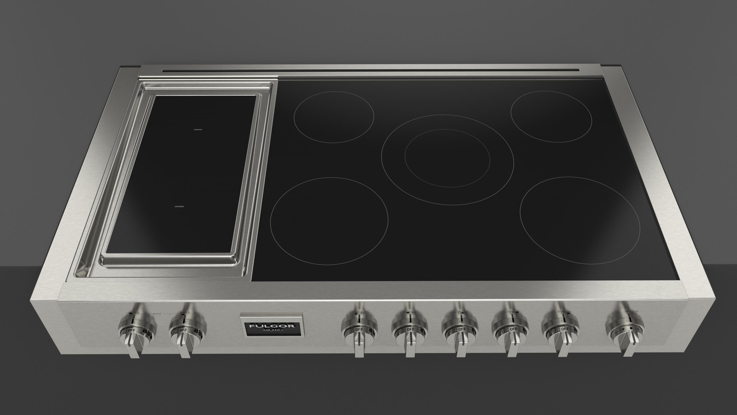 F6PIR485GS1 by Fulgor Milano - SOFIA 48 PRO INDUCTION RANGE WITH GRIDDLE