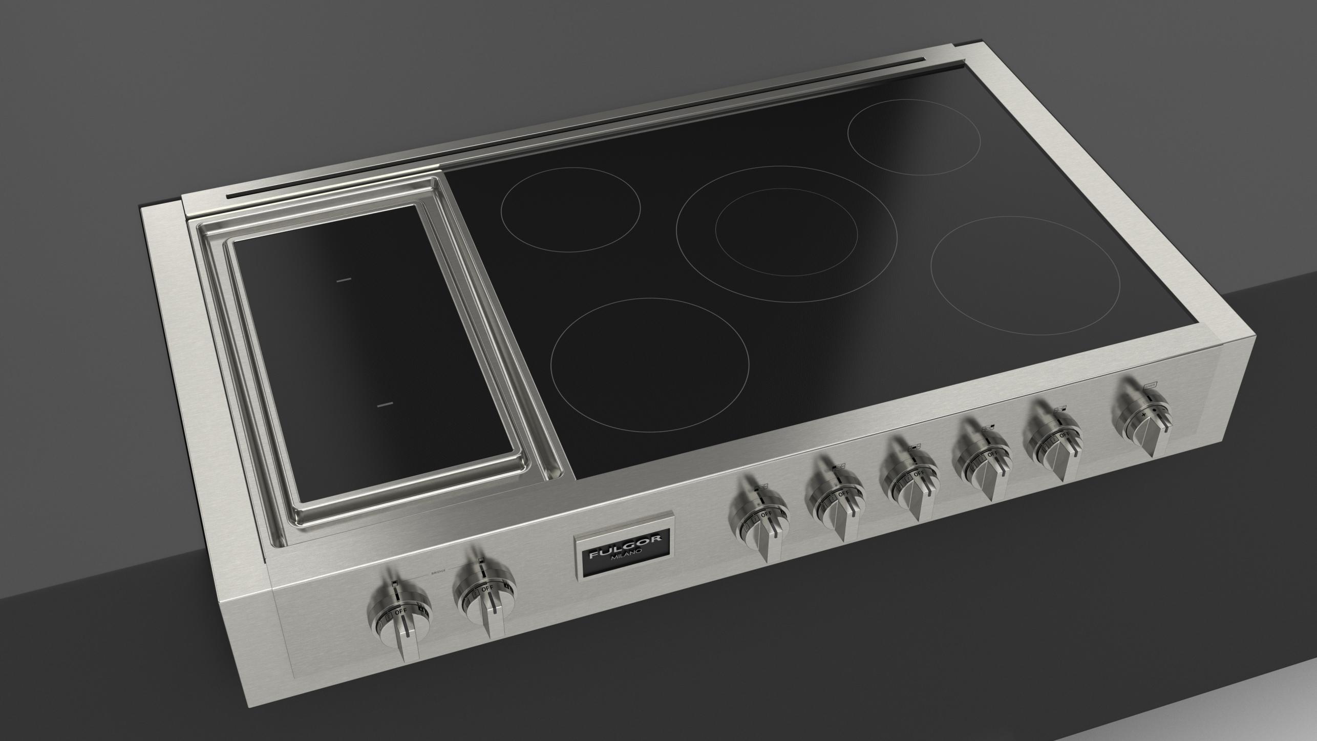 F6PIR485GS1 by Fulgor Milano - SOFIA 48 PRO INDUCTION RANGE WITH GRIDDLE