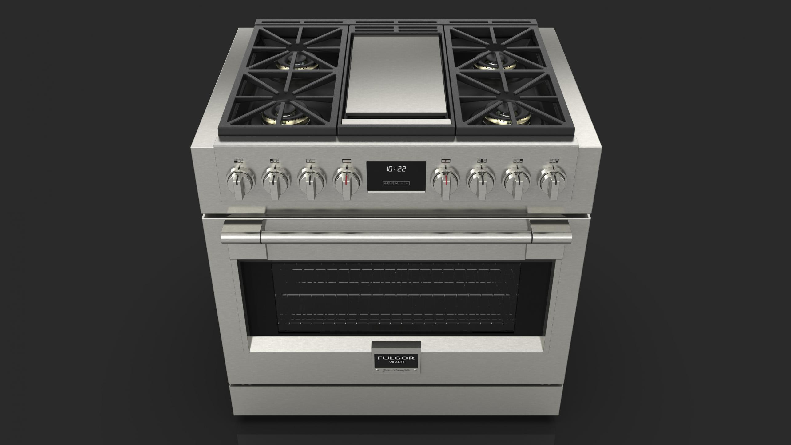 36 Gas Pro Range with 4 Burners and Griddle